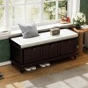 Classic Shoe Bench With Cushion And 3 Drawers, Fluted Entryway Bench With Storage For Living Room, Entryway Bench With Storage-Cuddlewood - 3 of 4