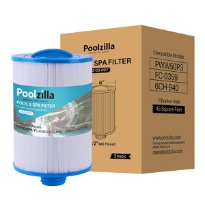 Poolzilla Spa Filter Cartridge for PWW50P3(1 1/2" Coarse Thread), Unicel 6CH-940, 817-0050, Filbur FC-0359, 25252, 03FIL1400 - 1 of 1