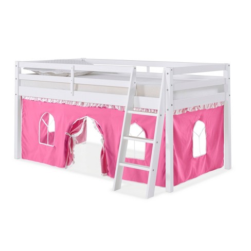 Twin Roxy Junior Loft Bed With Tent Pink White Alaterre Furniture Target