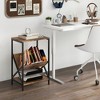 Tangkula Industrial Side Table 3-Tier End Table w/ V-Shaped Magazine Holder Rustic Brown - 3 of 4
