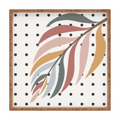 13" Wood Alisa Galitsyna Small Colorful Palm Branch Tray - society6