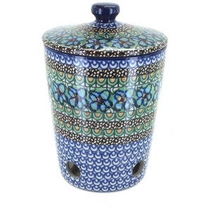 Blue Rose Polish Pottery F36 Ceramika Artystyczna Garlic Keeper - 1 of 1