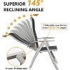 GlasFlength Patio Accent, ChairsFolding Patio Chairs Set of 2, Reclining Chairs with Adjustable High Backrest, Camping, Gray, 16.73"*23.62"*38.58" - 2 of 4