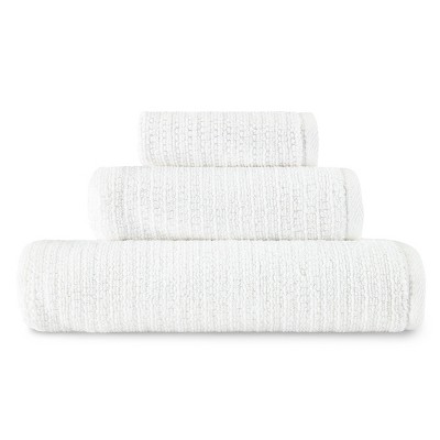 3pc Joy Solid Bath Towel Set White - ED Ellen DeGeneres