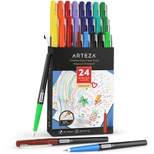 Arteza Permanent Markers Set, Rainbow, Ultra Fine Nib, 12 Assorted Colors- 24 Pack