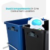 Home Zone Living 15 Gallon Large Pull-Out Dual Trash and Recycling Can with In-Cabinet Slide-Out Frame - 4 of 4