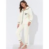 Allegra K Women's Flannel Button Down Lounge Winter Long Sleeves Pajama Sets - 2 of 4