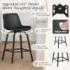 Arceso 360 Swivel Bar Stools Set of 3 for Kitchen Island, 26" Counter Height with Enlarged Faux Leather Seat - 3 of 4
