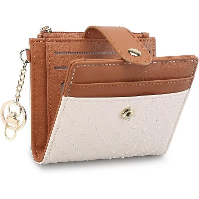BEAFUP Wallets for Women,Leather RFID Blocking,Bifold Small Zipper Pocket Wallet,Card Case Purse with ID Window,Applies to Gift