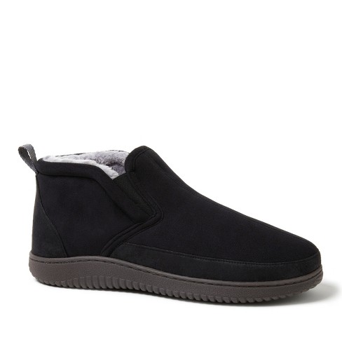 Men's dearfoams microsuede best sale whipstitch trim clog slippers