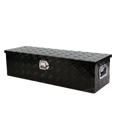39 Inch Heavy Duty Aluminum 5 Bar Tread Tool Box With Lock Keys Waterproof Truck Storage Organizer For Pickup Truck Bed