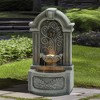 LuxenHome 29.7" H Gray Resin Elegant Wall Freestanding Outdoor Water Fountain with Lights - 3 of 4