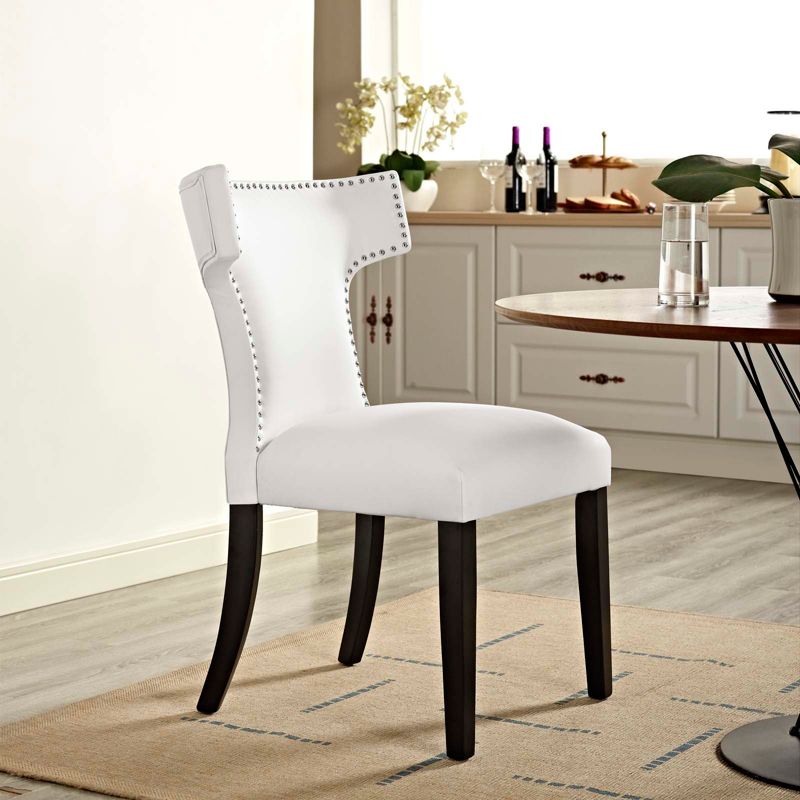 Curve Vinyl Vegan Leather Upholstered Dining Chair with Nailhead Trim - Modway, 3 of 6