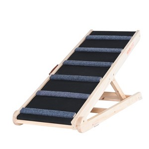 VEVOR Dog Ramp, Folding Pet Ramp for Bed, Adjustable Dog Ramp for Small, Large, Old Dogs & Cats, Wooden Pet Ramp with 41.3" Long Ramp - 1 of 4