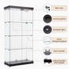 Racxily 4 Tier Glass Display Cabinet, with 2 Locks, Floor Standing Storage Cabinet with 6 Acrylic Shelves for Living Room, Bedroom - 4 of 4
