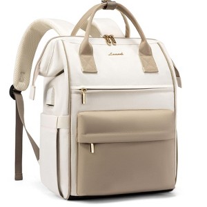 Laptop Backpack for Women 15.6 Inch, Travel Backpack with USB Charging Port Large Capacity Laptop Bag(Beige) - 1 of 4