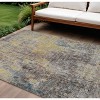 Brown And Gold Abstract Washable Indoor Outdoor Area Rug - 2 of 4