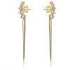 Guili Sterling Silver Gold Plated Waterfall Spike Dangle Earrings with Colored Cubic Zirconia – A Bold and Elegant Statement for a Dazzling Look - 2 of 3