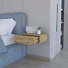 NicBex 13.4 inch Floating Nightstand with Drawer,Wall-Mounted Side Table with Solid Wood Frame,Bedside Table for Bedroom,Living Room,Brown - 4 of 4