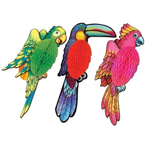 Beistle 17" Tissue Exotic Birds 12/Pack 55274 - 1 of 1
