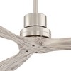 52" Casa Vieja Delta-Wing DC Modern 3 Blade Indoor Ceiling Fan with Remote Control Brushed Nickel Gray Wood Damp Rated for Patio Exterior - 3 of 4
