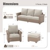 Captiva Designs Luxury Wicker Patio Conversation Sofa Set with Curved Armrests with Cushions - 3 of 4