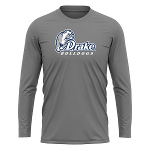 Drake University Adult Sport Long Sleeve Shirt Primary Logo, Athletic Heather - 1 of 4