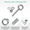 Unique Bargains Stainless Steel Durable Rust-Resistant Eyebolts with Nuts Washers Male Screw for Fastening 10 Pcs - 2 of 4