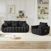 Kumasinova Premium Teddy Fleece Lounge Chair, Plush Single Sofa Chair with Pillow, Sturdy Wood Frame, Upholstered Couches for Living Room - 3 of 4