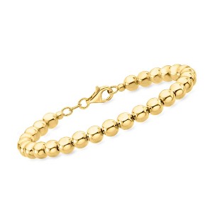 Ross-Simons Italian 6mm 18kt Gold Over Sterling Bead Bracelet - 1 of 3