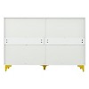ORRD 6 drawer Dressers, golden straight aluminum handle, golden triangle legs, white locker - 4 of 4