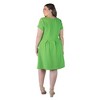 24seven Comfort Apparel Plus Size Scoop Neck Knee Length Pleated Pocket Dress - 3 of 4