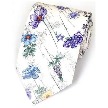 Men's Floral Cotton 3.35 Inch Wide And 58 Inch Long Neckties