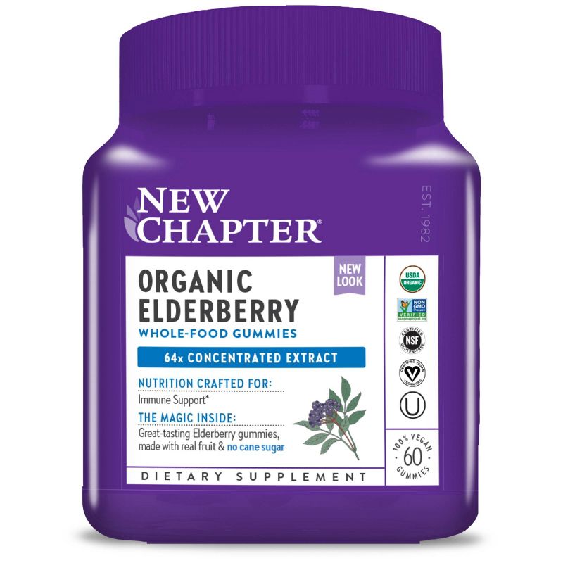 New Chapter Organic Elderberry Vegan Gummies - 60ct, 1 of 8