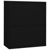 vidaXL Black Office Cabinet - Steel Construction - Tempered Glass Doors - Lockable - 2 Adjustable Shelves - Scandinavia Style - 4 of 4