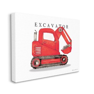 Stupell Industries Red Excavator Truck Traditional Construction Vehicle - 1 of 4