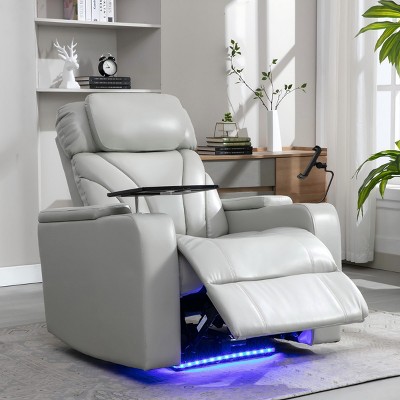 Electric Power Recliner,Power Recliner with USB Charging Port,Hidden Arm Storage,Convenient Cup Holder and Bluetooth Speaker-The Pop Home