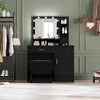 Whizmax Makeup Vanity Desk with Mirror & Lights-3 Lighting Modes, Large Drawers and Three Level Storage & Tiers of Open Shelves for Bedroom - 2 of 4