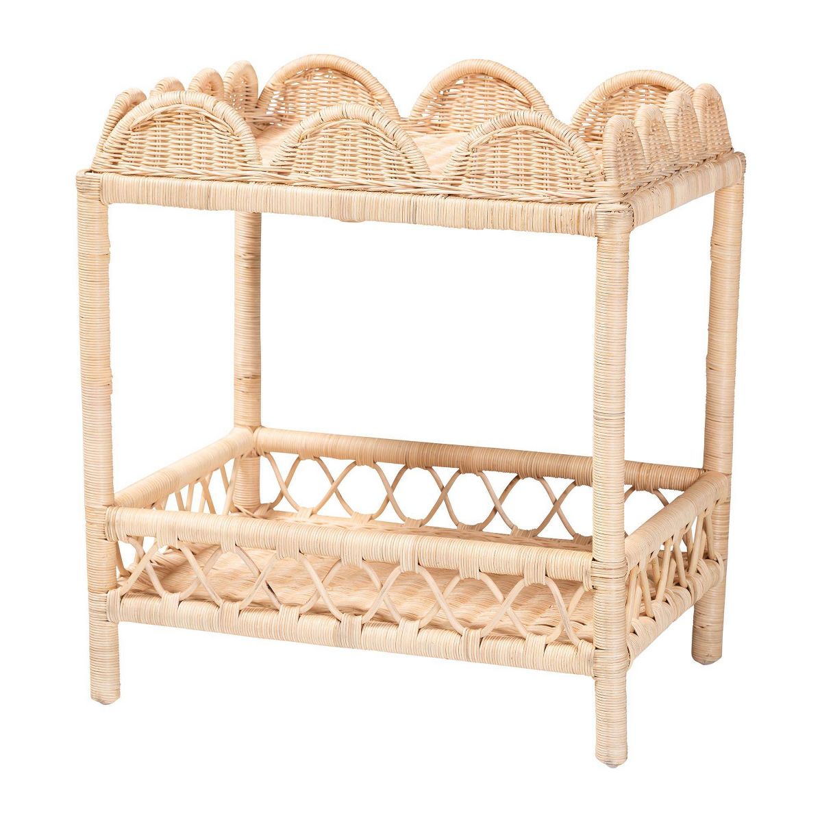 bali & pari Eloisa Natural Rattan End Table Natural Brown