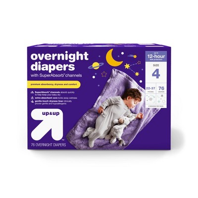 Overnight Diapers - Size 4 - 76ct - up & up™