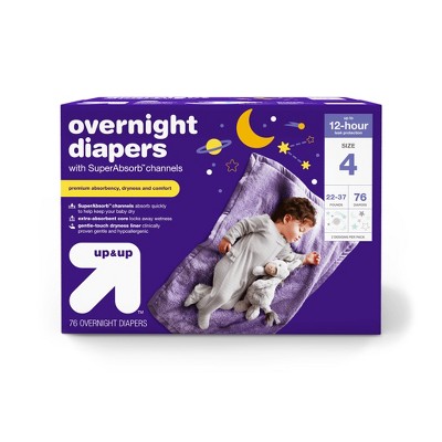 Image of Overnight Diapers - Size 4 - 76ct - up & up™