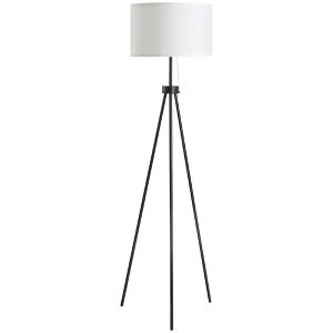 HOMCOM 59.75" Tripod Floor Lamp with Pull Chain Standing, Fabric Lampshade E26 Lamp Holder Steel for Living Room, Bedroom, Office - 1 of 4