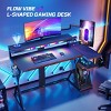 Bestier L Shape Gaming Desk, 41.6inch Large Grid Pickup Light Gaming Desk - 3 of 4