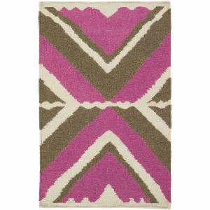 Hauteloom Wiley Magenta&Brown Wool Rug - 1 of 4