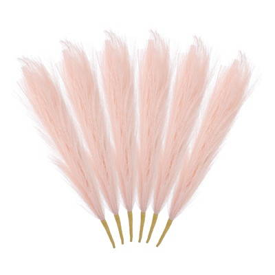 Unique Bargains Party Wall Vase Wedding Decor Fluffy Faux Pampas Grass 6 Pcs