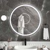 Costway 24"x24"/32"x32" LED Bathroom Mirror with 3-Color Dimmable Lights Time/Temp Display - 2 of 4