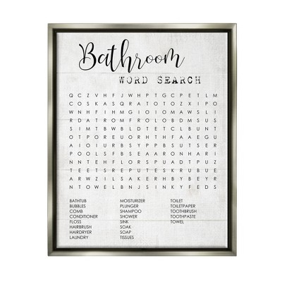 Stupell Industries Bathroom Word Search Fun Family Design
