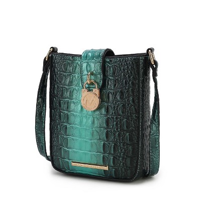 MKF Collection Avery Faux Crocodile Embossed Gradient Stylish crossbody bag for women by Mia K