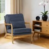 Ora Maison Modern Accent Chair with Lumbar Pillow and Wooden Frame for Living Room or Office - 3 of 4