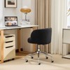 Karl Home Teddy Swivel Chair Adjustable Rolling Office Desk Chair with Wheels and  Support for Living Room black - 2 of 4